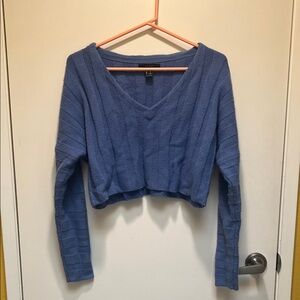 Forever 21 Blue Ribbed Crop Top